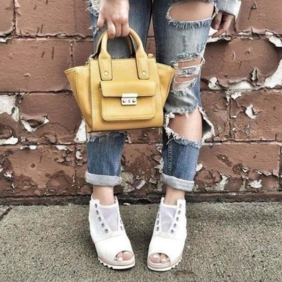 sorel joanie mesh wedge bootie